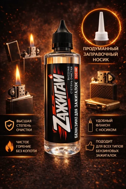 Бензин для зажигалок (Zажигай) 100мл